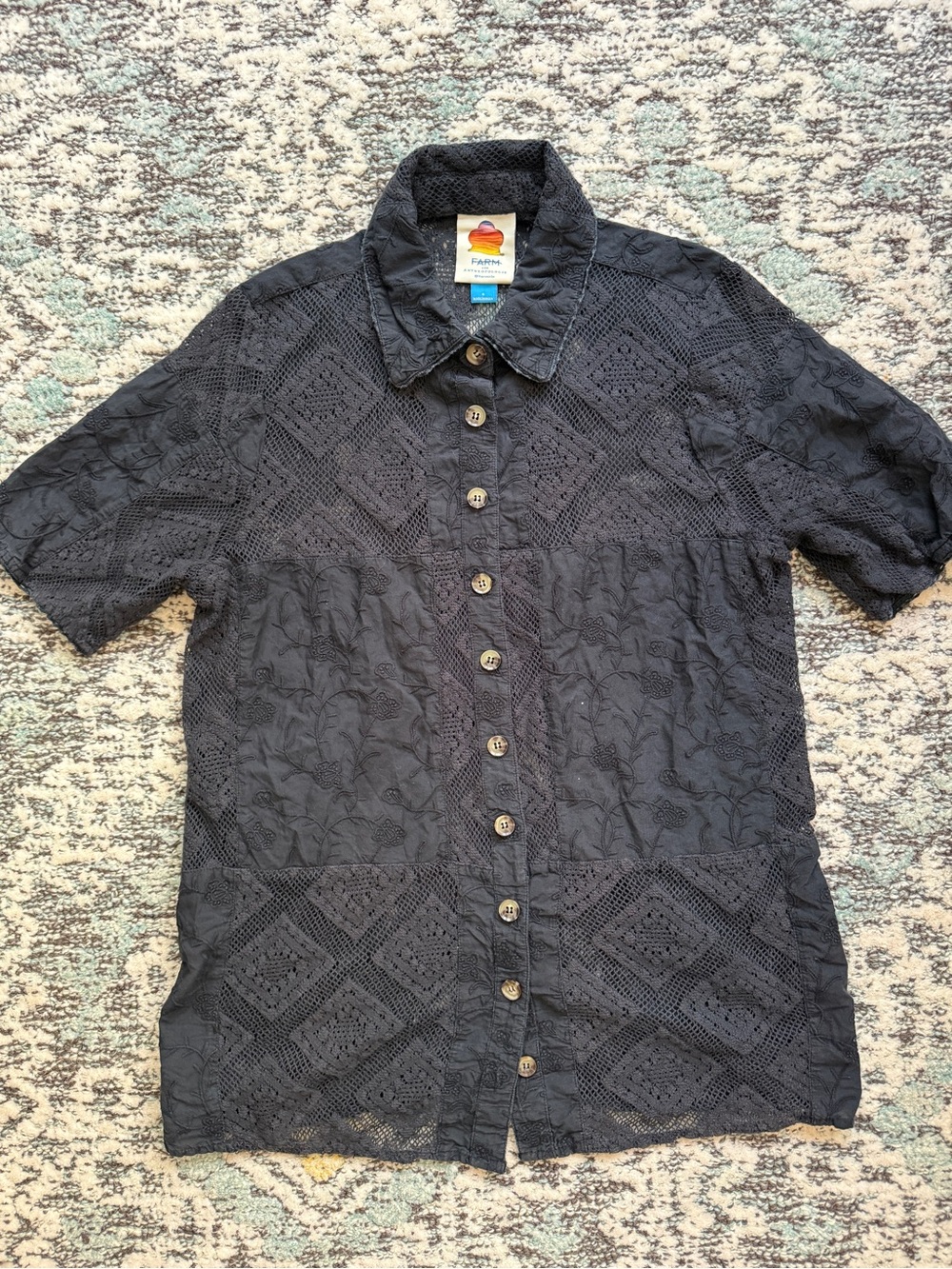 Farm Rio Mix Lace Surf Shirt - Picture 5 of 7
